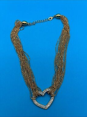 ✨ STUNNING Nolan Miller Gold-Tone Multi-Strand Heart Necklace ✨